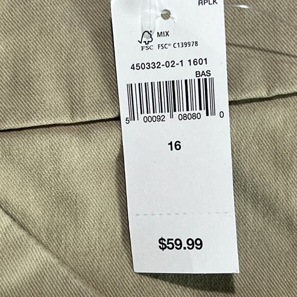 GAP Slim Ankle Khaki Pants Size 16 Women’s Tan Stretch Chino NWT Workwear - Picture 6 of 9